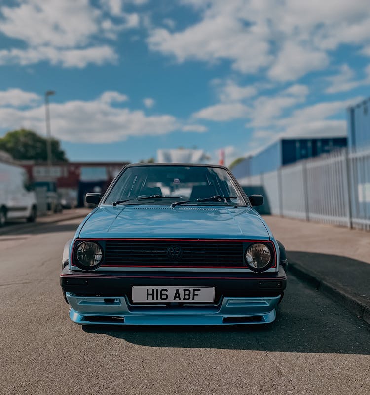 A Blue Volkswagen Golf Mk2