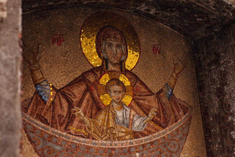 Mosaic Image Of Virgin Mary 