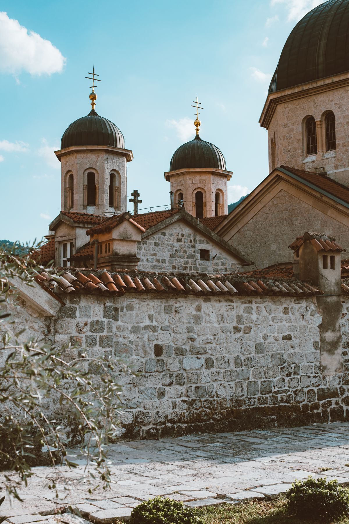 A cobblestone church in Montenegro — the baroque churches of the Bay of Kotor