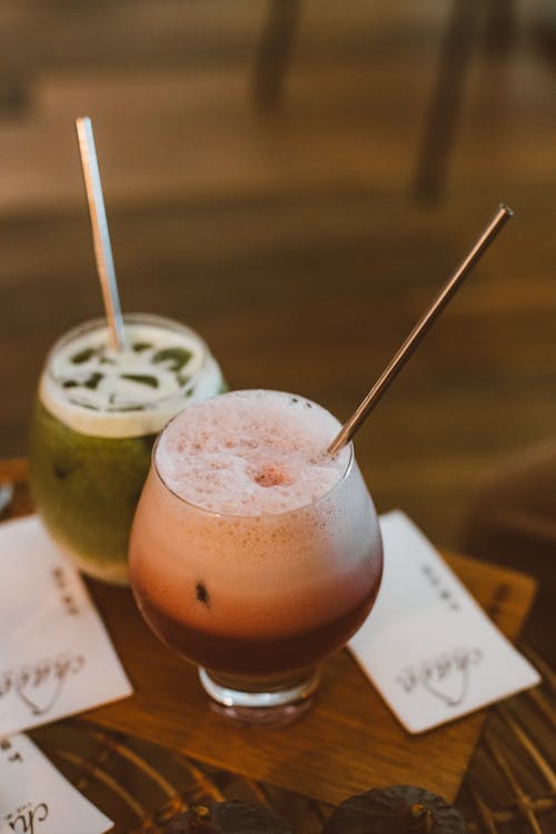 Free Selective Focus Photo of Smoothie Drinks  Stock Photo