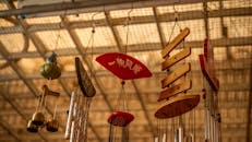 Red and Brown Wooden Hanging Decors