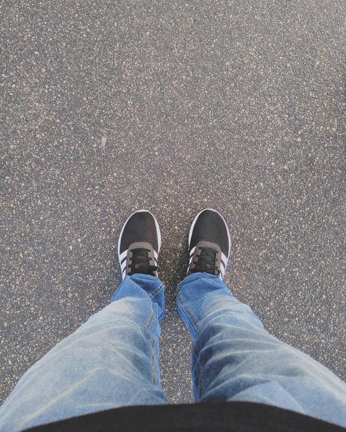 Free stock photo of adidas, black shoes, feet Stock Photo