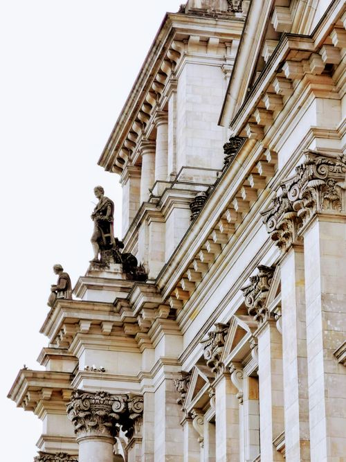 Free Close-up of intricate architectural details and statues in Berlin, Germany. Stock Photo