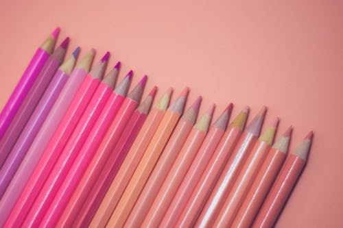 Free Pink Colored Pencils Stock Photo