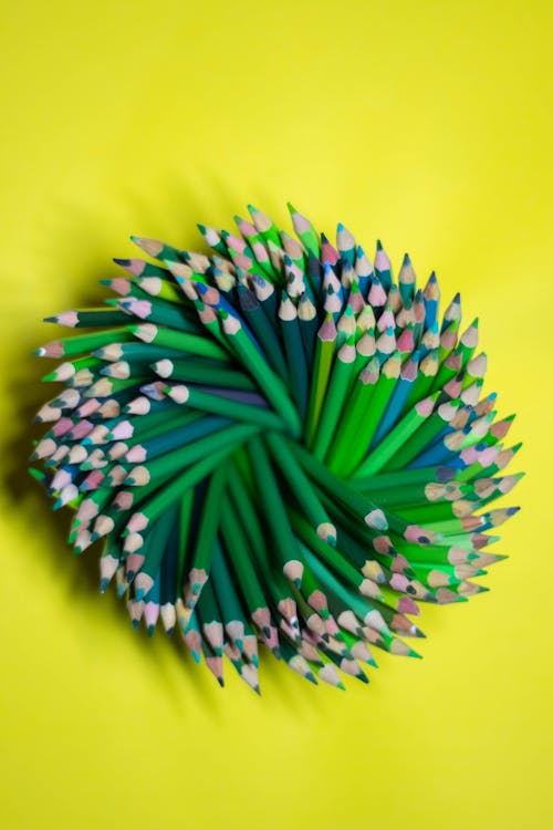 Free Top View of Colored Pencils Stock Photo