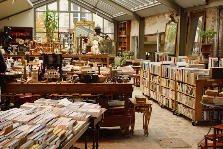 Books And Vintage Items Inside A Store