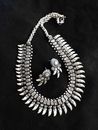 Silver and Blue Beaded Necklace