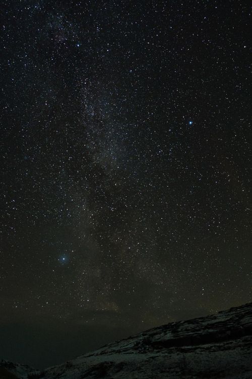 Free Clear starry sky over Norwegian landscape with visible Milky Way, perfect for astronomy lovers. Stock Photo