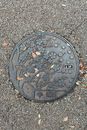 Old manhole on floor in street