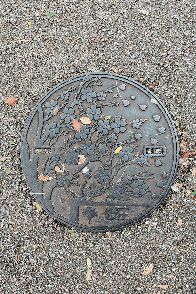 Old Manhole On Floor In Street