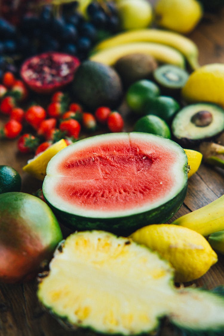 Sliced Watermelon On A Wooden Surface