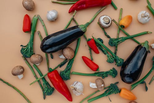 A Scattered Fresh Vegetables