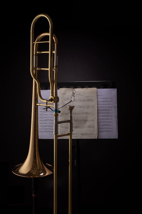 Close-Up Shot of a Trumpet