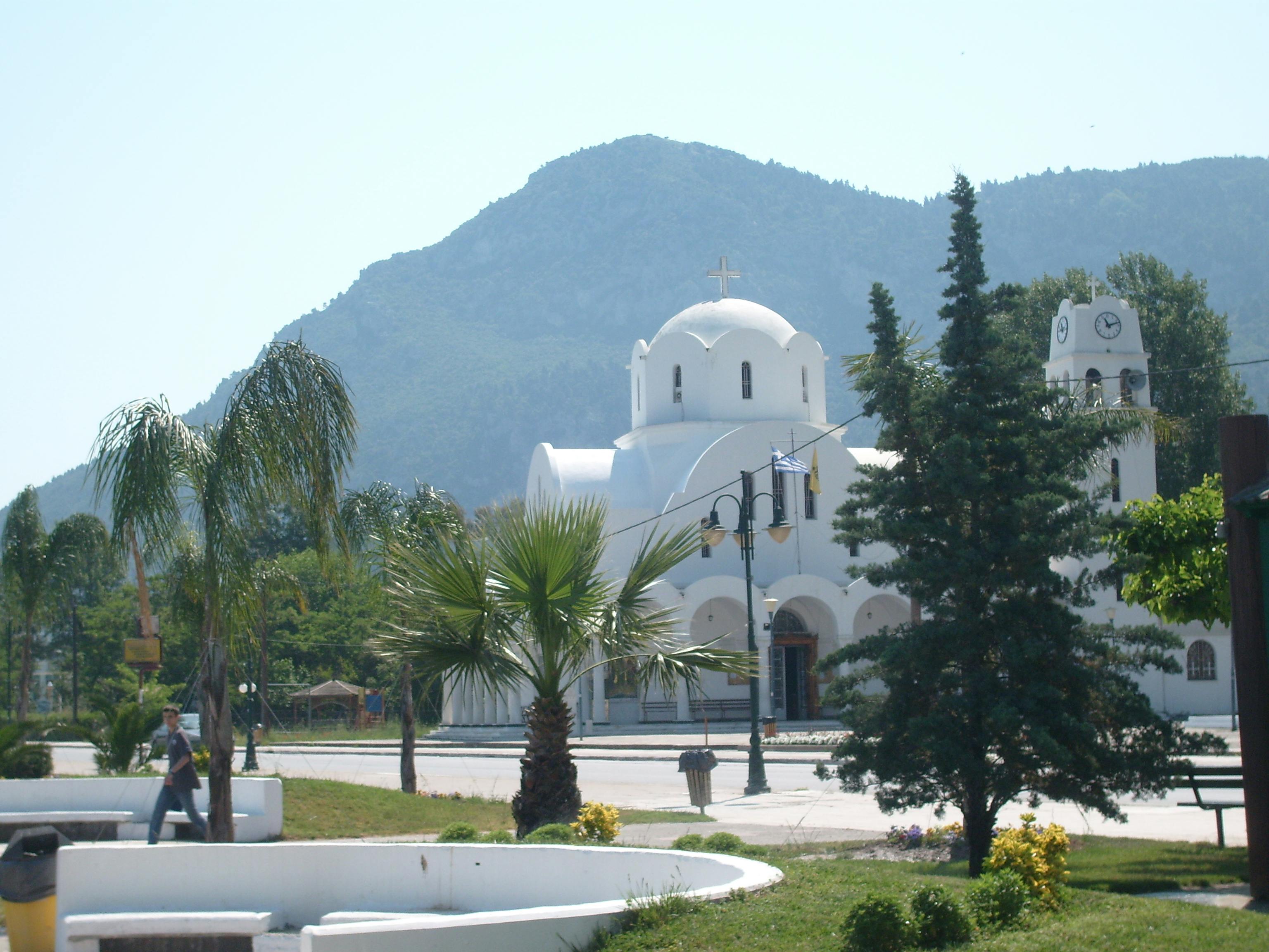 Free stock photo of greece, mountain, palm trees 