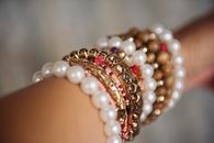 Selective-focus Photography of Bracelet Lot