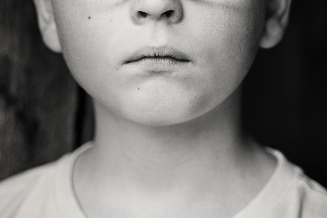 Grayscale Photo of Toddler