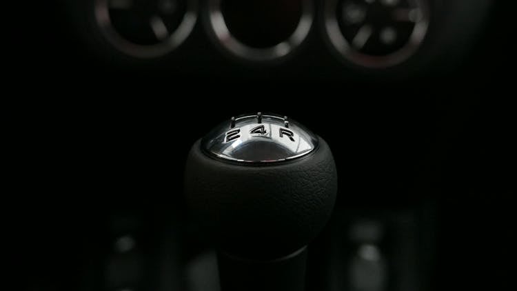 Close Up Shot Of A Shift Knob