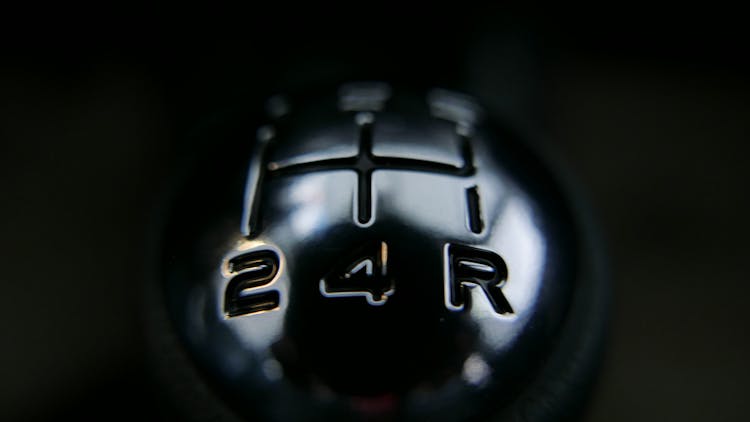 Close Up Shot Of A Stick Shift