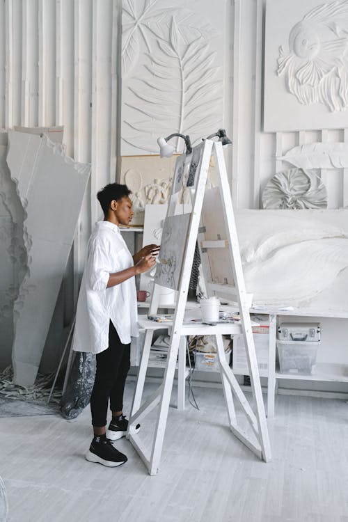A Woman Doing Painting 