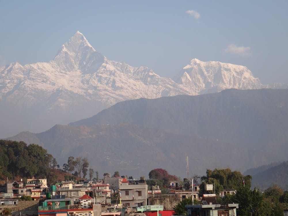 Free stock photo of annapurna range from pokhara Stock Photo