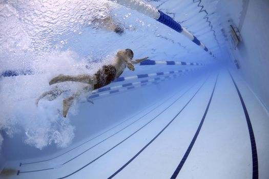 Swimmers in a race