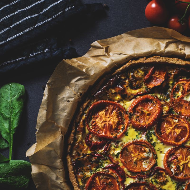 Spinach and Sun-Dried Tomato Breakfast Quiche