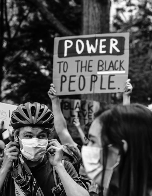 People Holding BLM Banners 