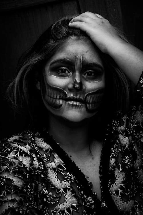 Woman with Skull Face Paint