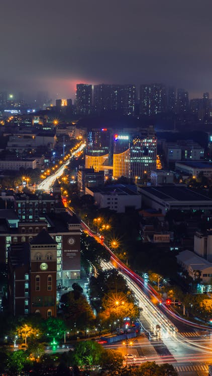 City With Buildings during Night Time