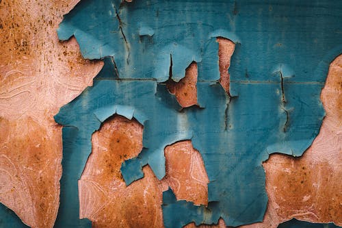 Gratis lagerfoto af beskadiget, betonmur, blå maling