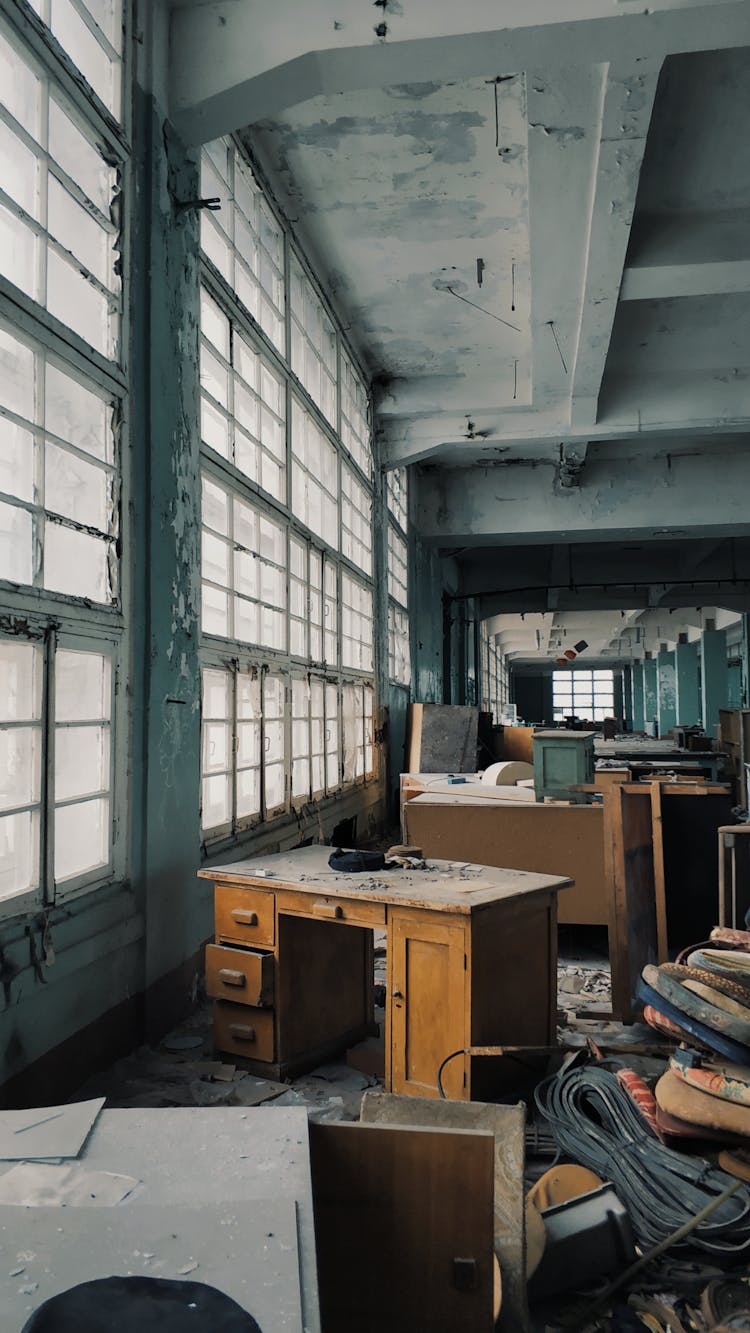 Abandoned Office Room Of A Building 