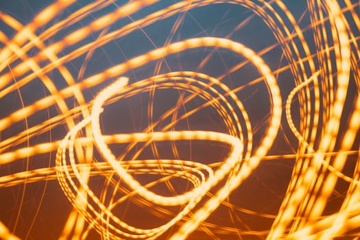 Vibrant abstract light trails captured in a creative long exposure technique.