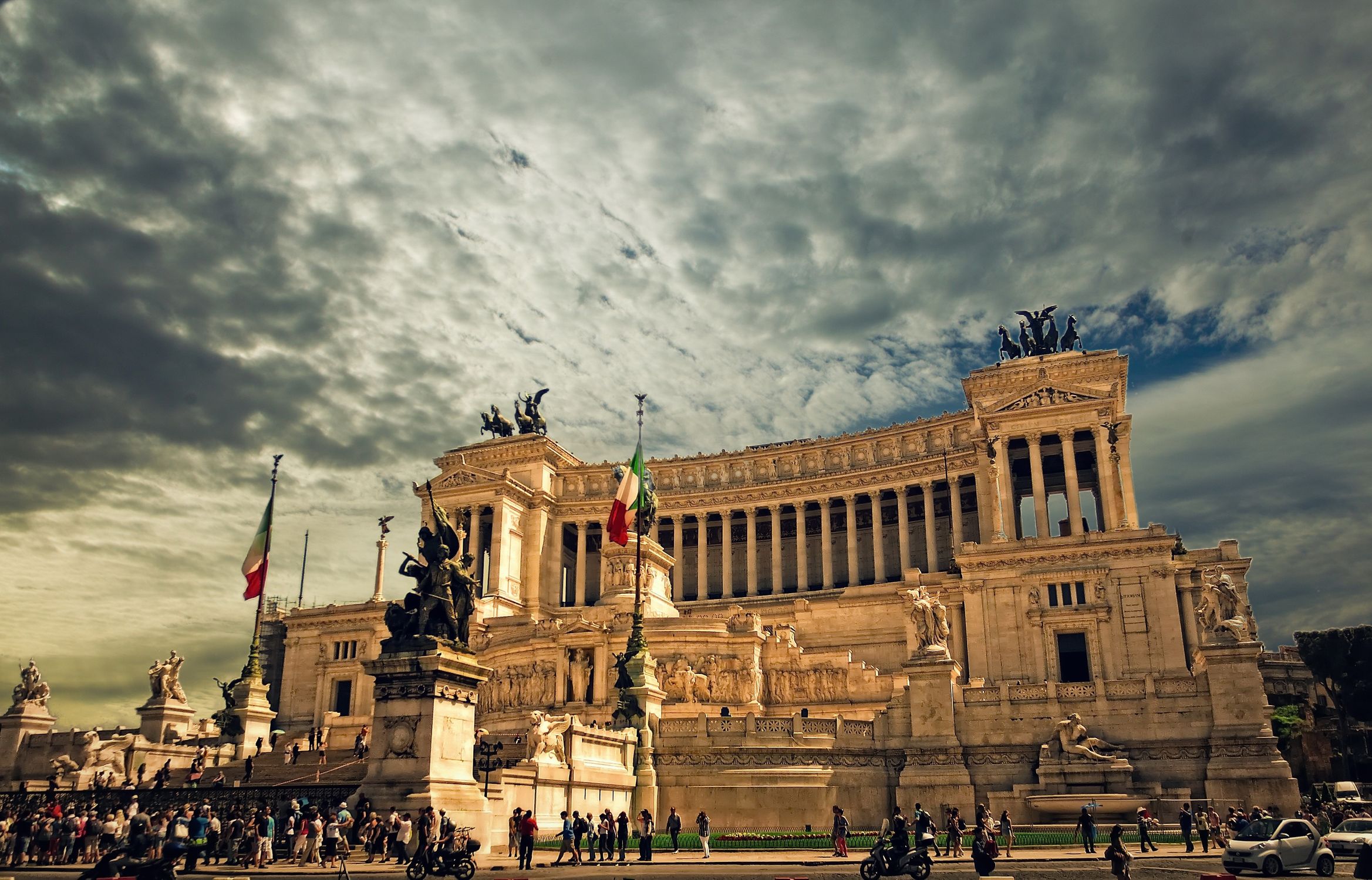 Gray Building Rome Grey Concrete High Rise Building Under White Clouds · Free Stock Photo