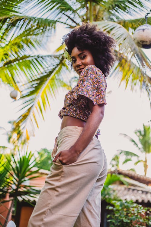 Ingyenes stockfotó afro, afro-amerikai nő, alacsony szög témában
