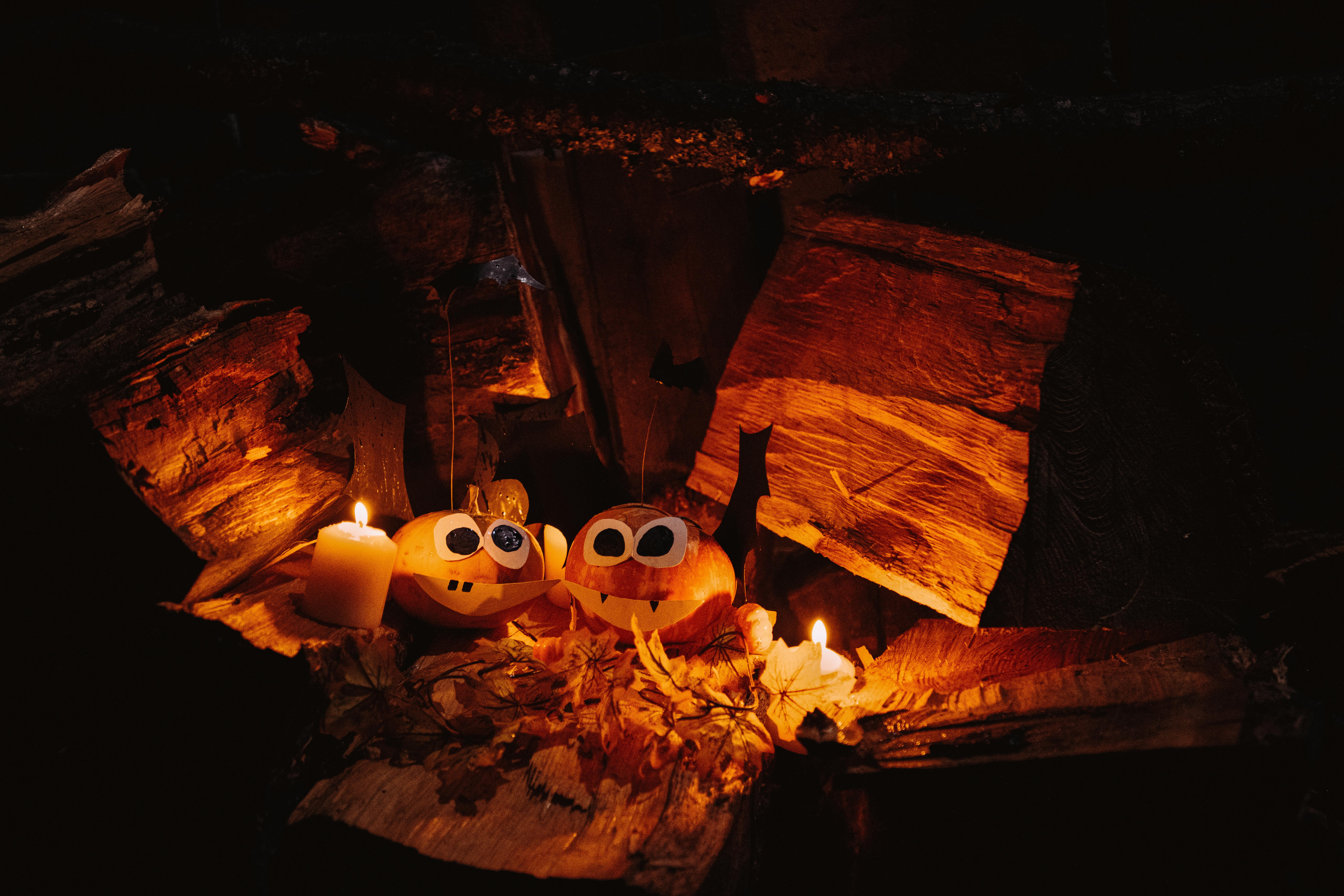 Candle Lights On Halloween Background · Free Stock Photo