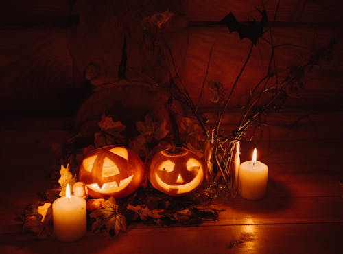 Jack O Lantern on Wooden Surface