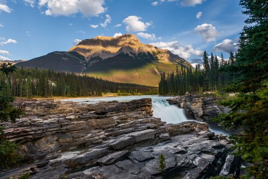 Rocky Cliff on Waterfall