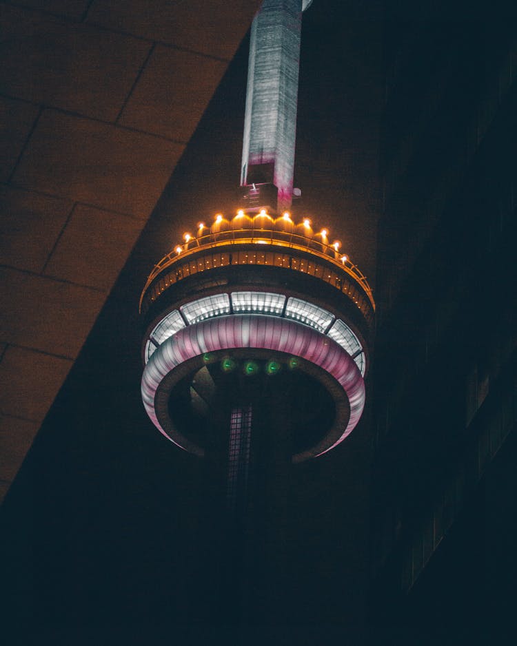 Tower With Multi Colored Lights 