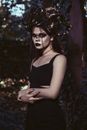 Gothic lady in Halloween costume