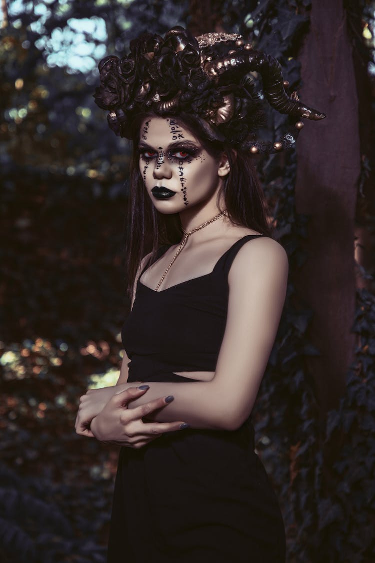 Gothic Lady In Halloween Costume