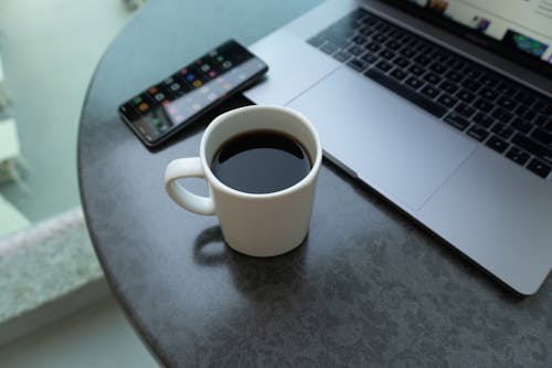 Free stock photo of android, coffee, freelancer