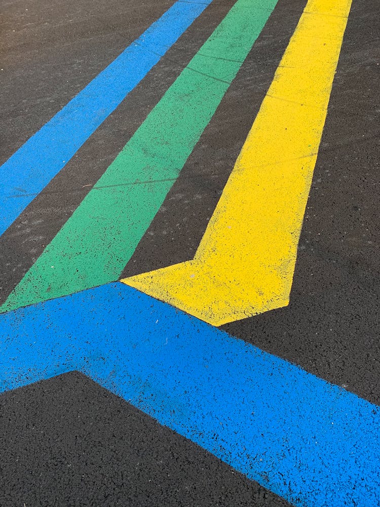 Lines Painted On An Asphalt Road