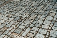 Brown and Gray Brick Floor