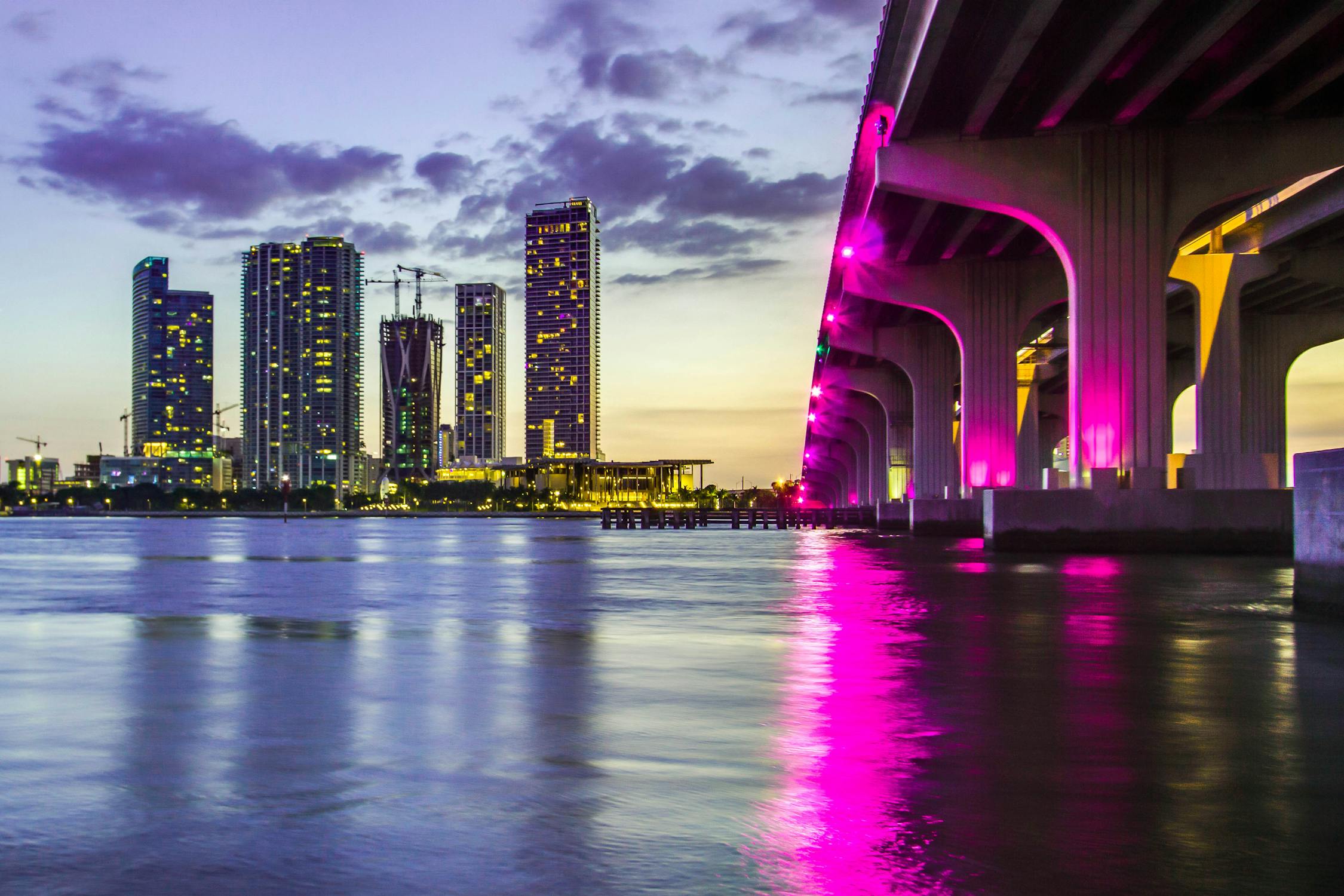 Bridge and City Buildings