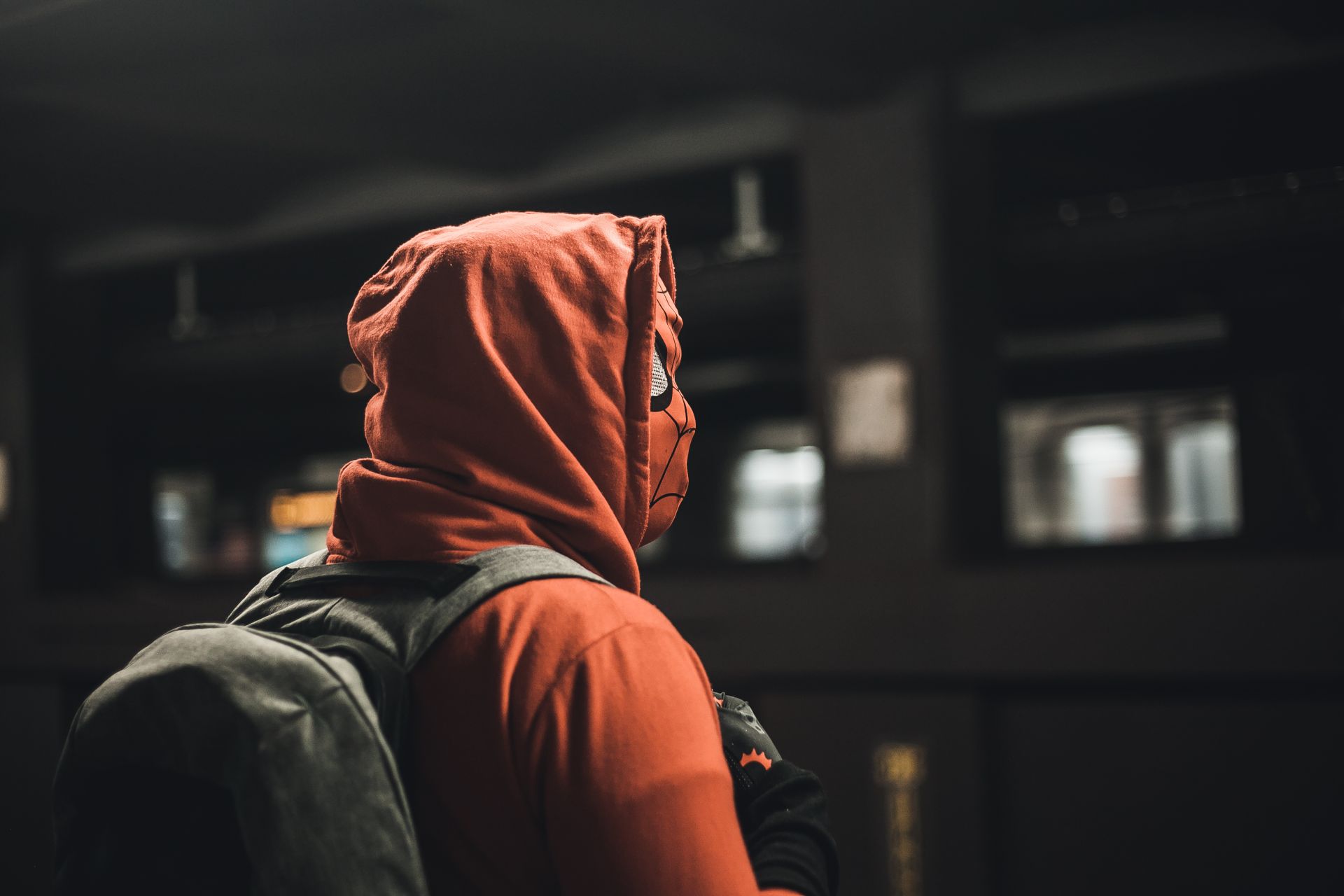 Close-Up Shot Of Person Wearing a Spider-Man Costume
