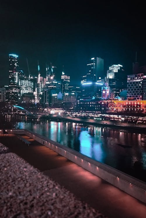 垂直拍攝, 城市, 夜燈 的 免費圖庫相片