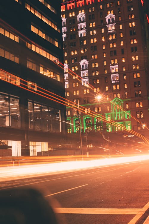 Illuminated Street at Night