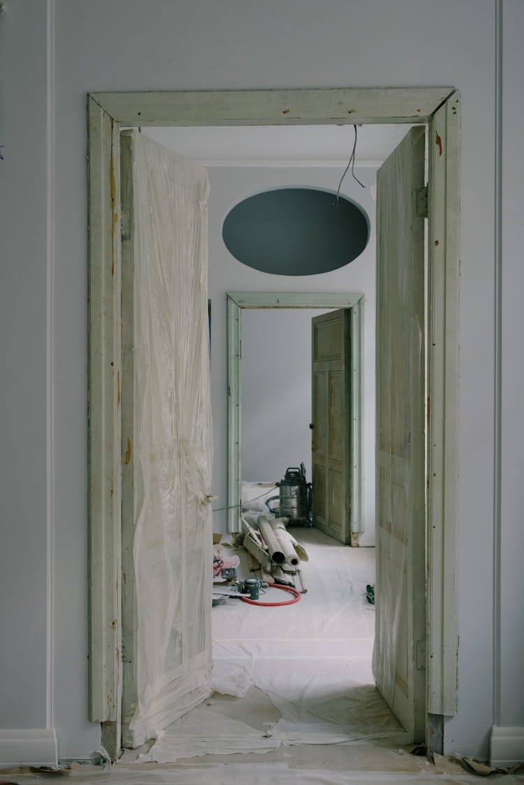 Modern Flat Interior With Doorway During Renovation Process