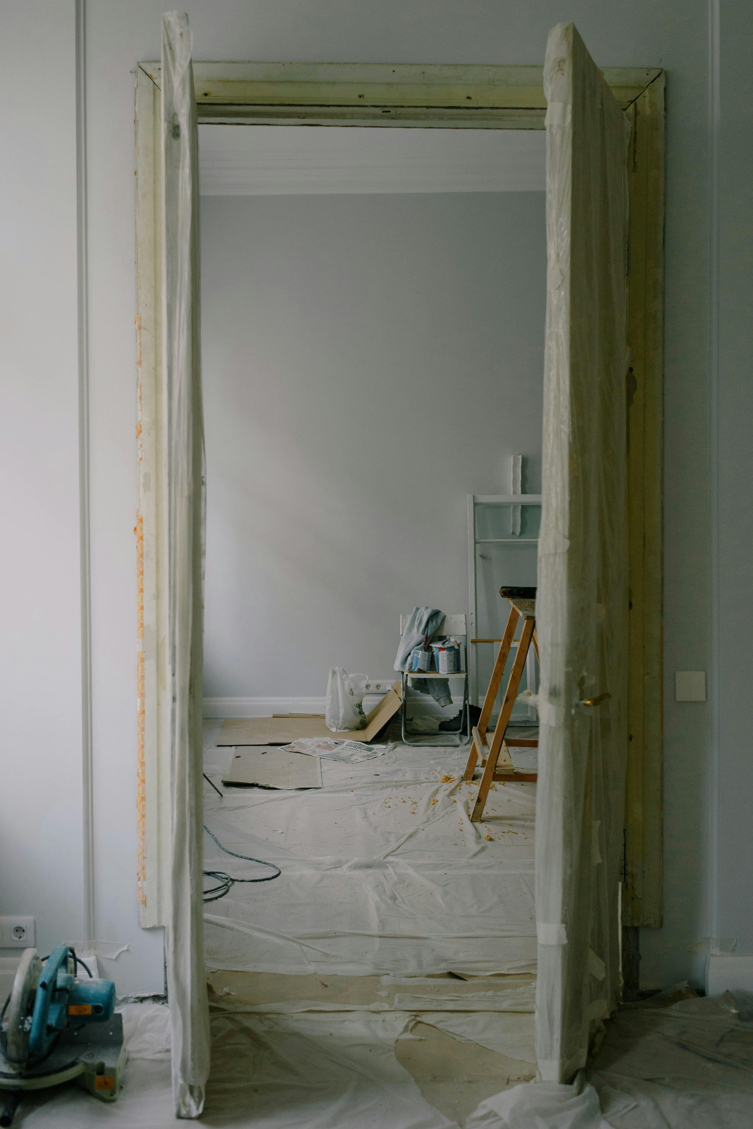 new apartment interior during renovation process in daylight