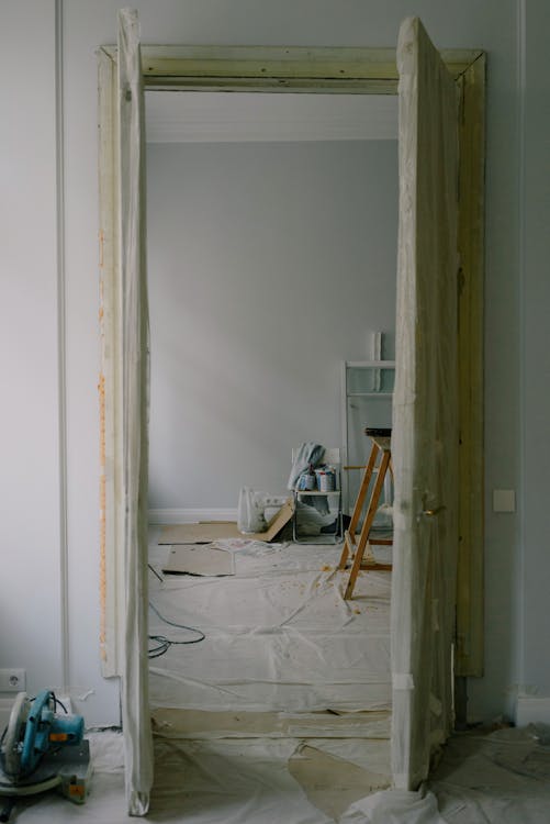New apartment interior during renovation process in daylight